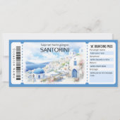 Bewerkbaar Santorini Vliegticket, Griekenland Trip Kaart (Voorkant)