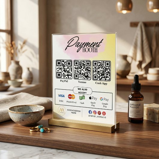 Bewerkbaar Scan om te betalen bordje - QR-code sja Flyer