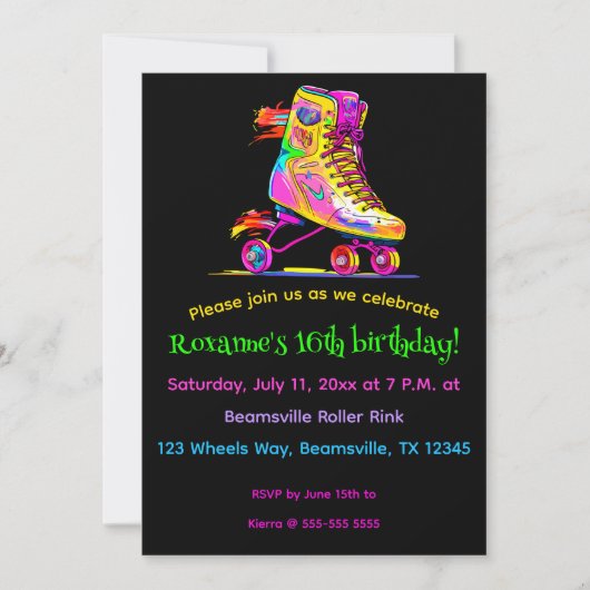 Bewerkbaar Schaats Roller Kaart (Voorkant)