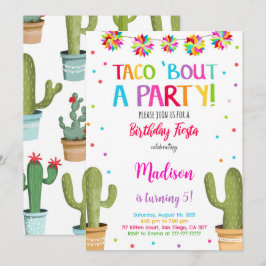 Bewerkbaar Schattige Fiesta Verjaardagsfeest Kaart