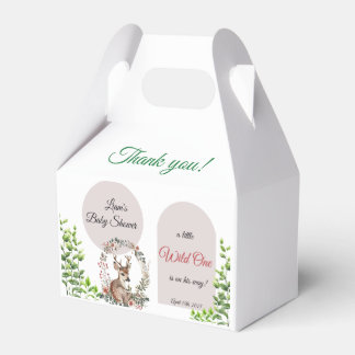 Bewerkbaar Schattige Woodland Theme Baby shower Bedankdoosjes