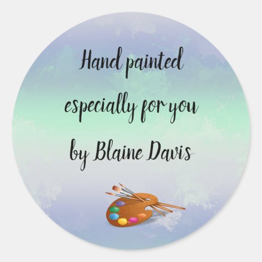 Bewerkbaar schilderspalet speciaal voor u ronde sticker (Voorkant)