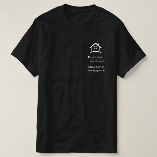 Bewerkbaar schoonmaakpersoneel shirt voor huizen | (Design voorkant)