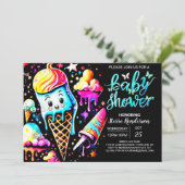 Bewerkbaar Scoop Ice Cream Boy Baby shower Kaart (Staand voorkant)