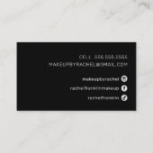 BEWERKBAAR script naam modern chic zwart heet roze Visitekaartje (Achterkant)