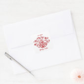 Bewerkbaar sierbloemen ontwerp vierkante sticker (Envelop)