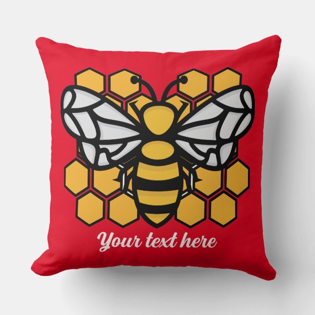 Bewerkbaar Sierkussen bijenkorf (Voorkant)