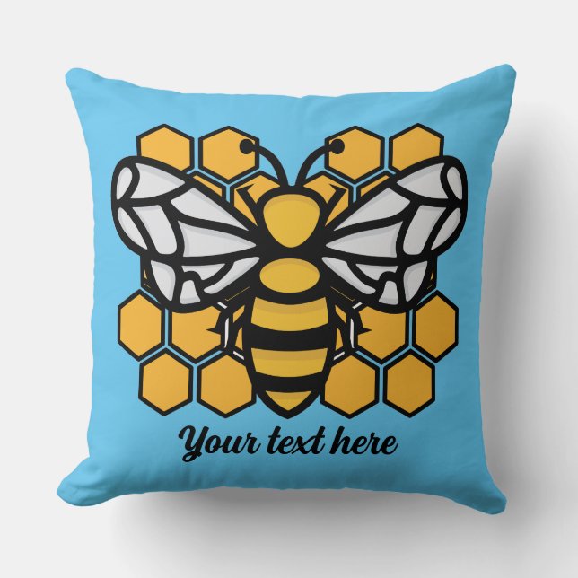 Bewerkbaar Sierkussen bijenkorf (Voorkant)