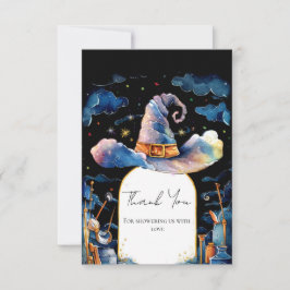 Bewerkbaar Simple Wizard Pet Baby shower Bedankkaart