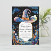 Bewerkbaar Simple Wizard Pet Baby shower Kaart (Staand voorkant)