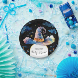 Bewerkbaar Simple Wizard Pet Baby shower Papieren Bordje