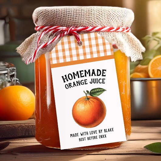 Bewerkbaar Sinaasappel juice Preserve Label Cadeaulabel