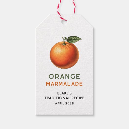 Bewerkbaar sinaasappels marmelade pantry label cadeaulabel (Voorkant)