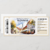 Bewerkbaar Slowakije Vliegticket, Slowakije Trip Kaart (Voorkant / Achterkant)