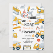 Bewerkbaar Sluit de uitnodiging voor wegenbouw (Voorkant)