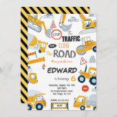 Bewerkbaar Sluit de uitnodiging voor wegenbouw (Voorkant / Achterkant)