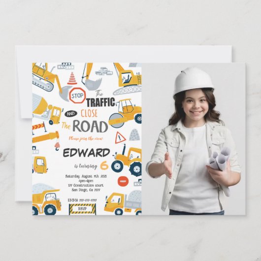 Bewerkbaar Sluit de wegenbouwfoto Kaart (Voorkant)