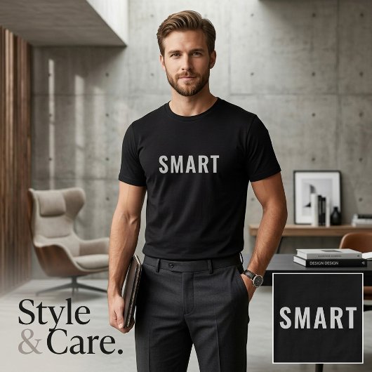 Bewerkbaar Smart Text Shirt Klassiek Donker Comfor