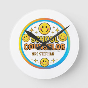 Bewerkbaar Smiley Face Schoolbegeleider Bord Hel Ronde Klok