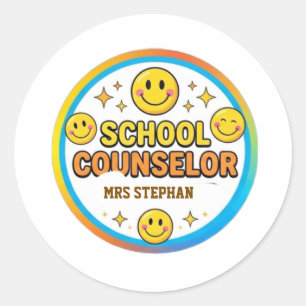 Bewerkbaar Smiley Face Schoolbegeleider Bord   Hel Ronde Sticker