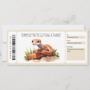 Bewerkbaar Snake Gift Certificaat voor slangenlief Kaart