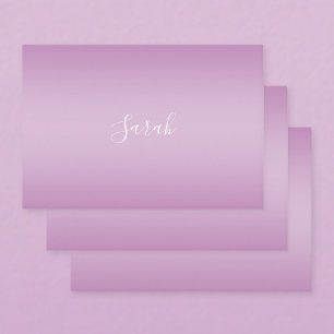 Bewerkbaar Soft Mauve Ombre & White Text Script Inpakpapier Vel