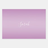 Bewerkbaar Soft Mauve Ombre & White Text Script Inpakpapier Vel (Voorkant)