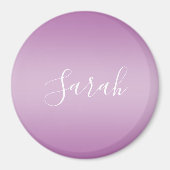 Bewerkbaar Soft Mauve Ombre & White Text Script Magneet (Voorkant)