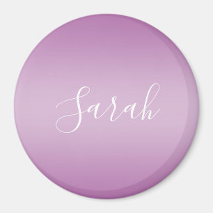 Bewerkbaar Soft Mauve Ombre & White Text Script Magneet