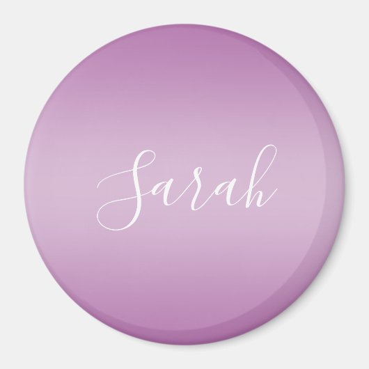 Bewerkbaar Soft Mauve Ombre & White Text Script Magneet (Voorkant)