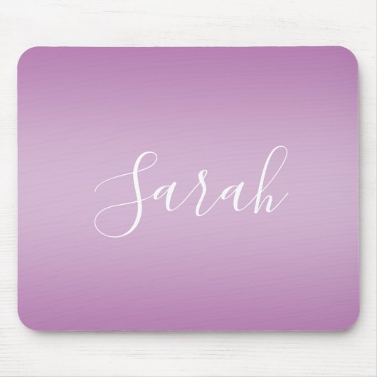 Bewerkbaar Soft Mauve Ombre & White Text Script Muismat (Voorkant)