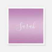 Bewerkbaar Soft Mauve Ombre & White Text Script Servet (Voorkant)