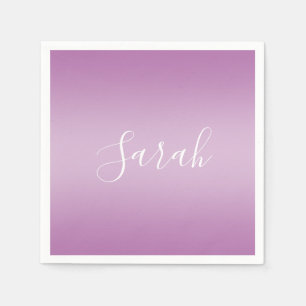 Bewerkbaar Soft Mauve Ombre & White Text Script Servet