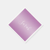 Bewerkbaar Soft Mauve Ombre & White Text Script Servet (Hoek)