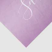 Bewerkbaar Soft Mauve Ombre & White Text Script Tissuepapier (Detail)