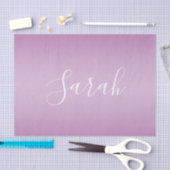 Bewerkbaar Soft Mauve Ombre & White Text Script Tissuepapier (Craft)
