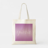 Bewerkbaar Soft Mauve Ombre & White Text Script Tote Bag (Achterkant)