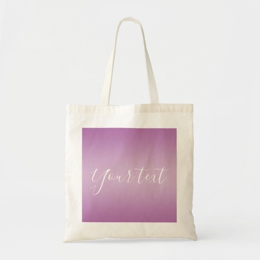 Bewerkbaar Soft Mauve Ombre & White Text Script Tote Bag (Voorkant)