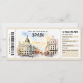 Bewerkbaar Spanje Vliegticket, Spanje Trip Kaart (Voorkant)