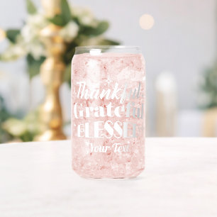 Bewerkbaar Sparkling Thanksgiving Quote Design Blikvorm Glas