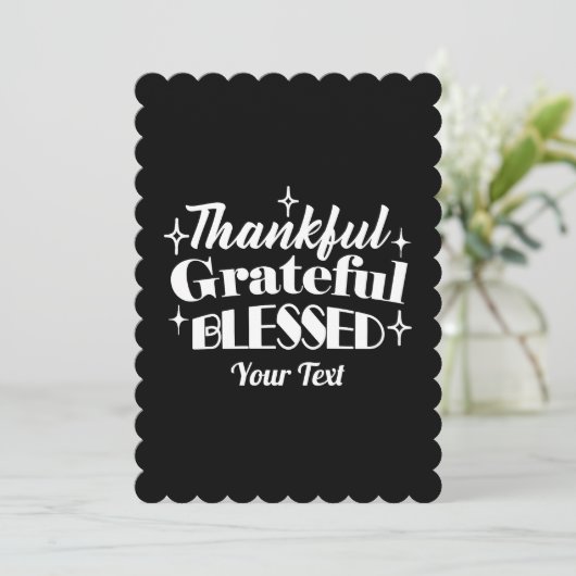 Bewerkbaar Sparkling Thanksgiving Quote Design Feestdagenkaart (Staand voorkant)