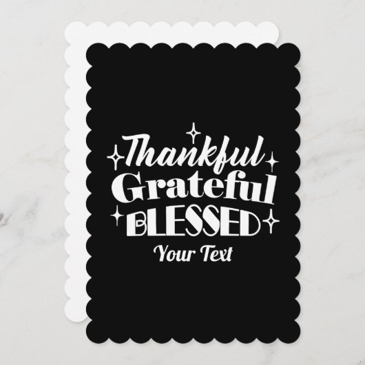 Bewerkbaar Sparkling Thanksgiving Quote Design Feestdagenkaart (Voorkant / Achterkant)