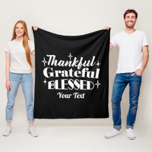 Bewerkbaar Sparkling Thanksgiving Quote Design Fleece Deken