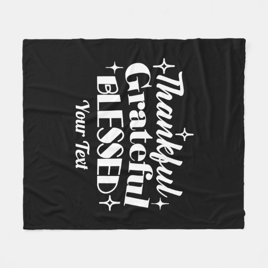 Bewerkbaar Sparkling Thanksgiving Quote Design Fleece Deken (Voorkant (Horizontaal))