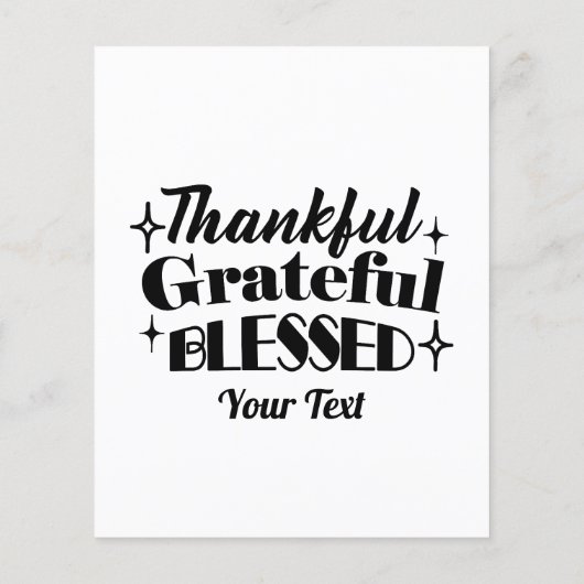 Bewerkbaar Sparkling Thanksgiving Quote Design Flyer (Achterkant)