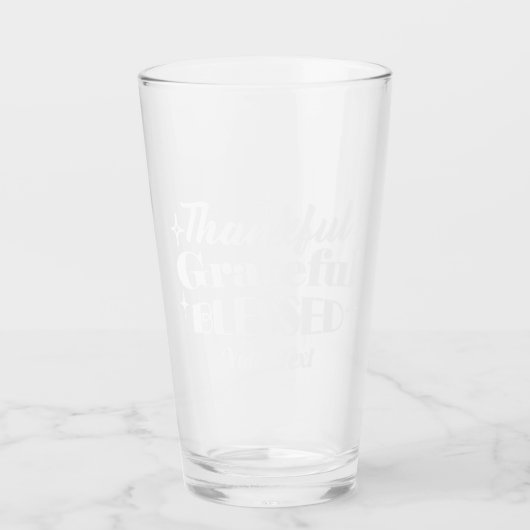 Bewerkbaar Sparkling Thanksgiving Quote Design Glas (Voorkant)