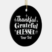 Bewerkbaar Sparkling Thanksgiving Quote Design Keramisch Ornament (Rechts)