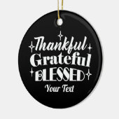 Bewerkbaar Sparkling Thanksgiving Quote Design Keramisch Ornament (Links)