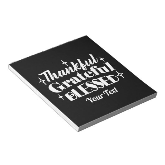 Bewerkbaar Sparkling Thanksgiving Quote Design Notitieblok (Schuin)