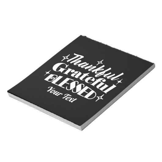 Bewerkbaar Sparkling Thanksgiving Quote Design Notitieblok (Linkerzijde)